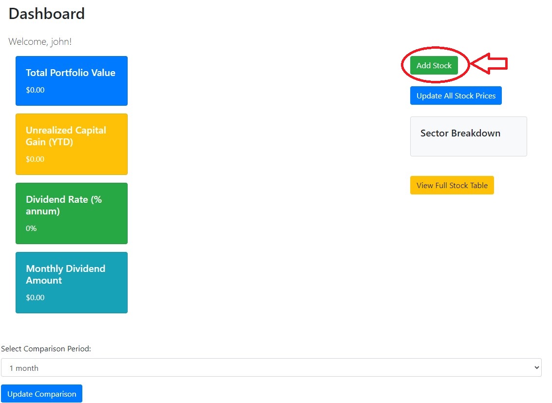Dashboard Add Stock Figure